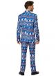Blue Nordic Christmas Suit For Men - Back Image
