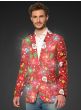 Men's Red Christmas Print Jacket With Lights - Alternate Image