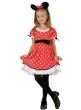 Girls Minnie Mouse Inspired Red and White Polka Dot Dress Fancy Dress Costume Main Image