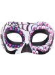 Pink and Purple Day of the Dead Masquerade Mask with Rhinestones