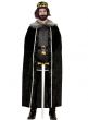 Adults Long Black Velvet Medieval Costume Cape with Fur Trim