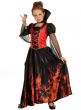Girls Red and Black Vampiress Halloween Fancy Dress Costume