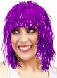 Adults Short Purple Tinsel Costume Wig