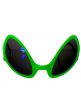 Neon Green Slanted Lens Alien Costume Sunglasses Space Accessory - Main Image