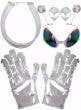 Silver Space Alien Kit with Gloves, Glasses and Jewellery - Main Image