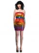 Womens Rainbow Sequin Boob Tube Costume Top - Full Image