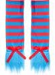 Thing 1 and Thing 2 Inspired Blue and Red Striped Costume Gloves - Alternative Image