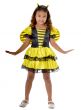 Black and Yellow Children's Bumble Bee Girls Dress Up Costume - Front View