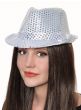 Adult's Silver Sequined Fedora Hat Costume Accessory