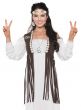 Womens Brown Faux Suede Fringe Hippie Costume Vest - Main Image