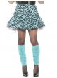 Womens Black And Blue 80s Zebra Print Costume Skirt - Main Image