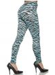 80s Blue Zebra Print Womens Leggings Costume Accessory - Main Image
