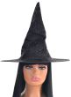 Image of Sparkly Black Witch Hat Halloween Costume Accessory
