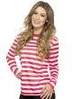 Image of Basic Red and White Striped Women's Costume Shirt