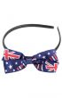 Red, White and Blue Australia Day Bow on Headband - Side View