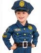 Navy Blue Muscle Chest Police Officer Costume for Boys - Alternative Image
