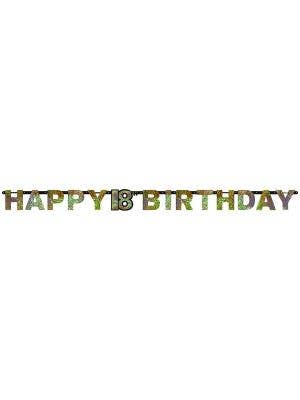 Image of 18th Birthday Sparkling Gold and Silver Banner Party Decoration