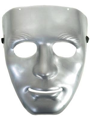 Image of Basic Silver Plastic Male Face Costume Mask