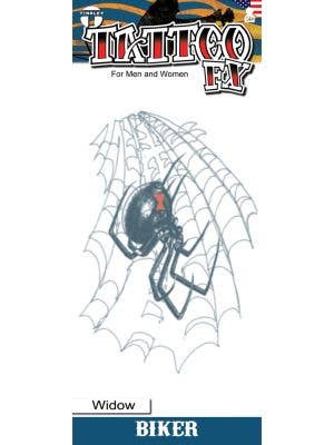 Image of Biker Black Widow Spider Temporary Costume Tattoo