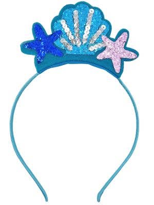 Image of Under the Sea Blue Glitter Mermaid Girl's Costume Headband