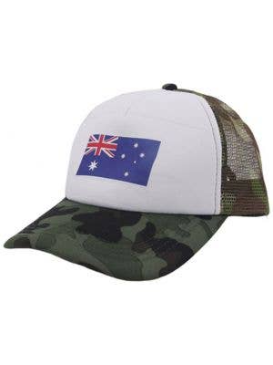 Image of Camo Print Australian Flag Costume Cap