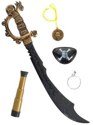 Image of Caribbean Pirate 5 Piece Costume Accessory Kit