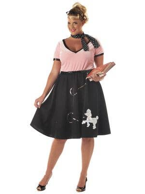 Plus Size Women's Black Poodle Skirt 50's Costume Front