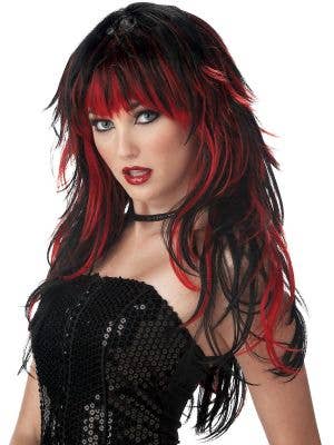 Red and Black Gothic Tempting Tresses Women's Costume Wig