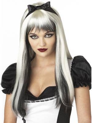 Enchanted Tresses Dark Alice Blonde and Black Costume Wig