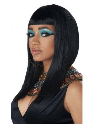 Egyptian Women's Cleopatra Angular Convave Black Bob Costume Accessory Wig View 1