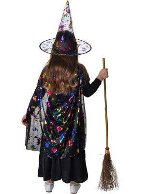 Image of Sparkly Kids Rainbow Witch Hat and Cape Costume Set