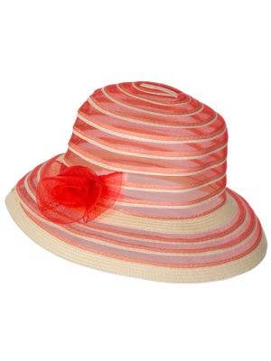 Red and Cream 40's Race Day Costume Hat