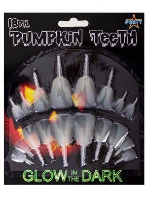 Glow in the Dark 18 Pack Pumpkin Teeth Halloween Decoration