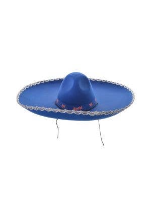 Large Blue Australian Sombrero Mexican Costume Hat - Alternate Image