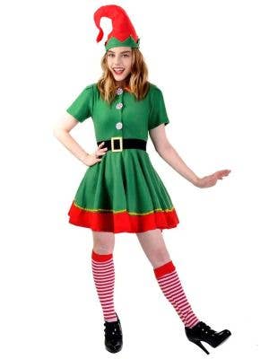 Image of Delightful Christmas Elf Teen Girl's Fancy Dress Costume