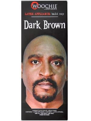 Image of Latex Dark Brown Bald Cap Special FX Prosthetic - Main Image