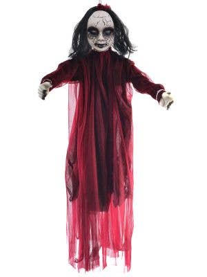 Image of Hanging Maroon Haunted Doll Halloween Decoration