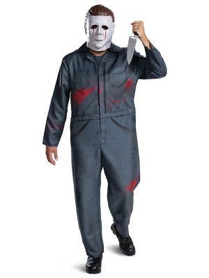 Michael Myers Bloody Overalls Men's Halloween Costume - Front Image