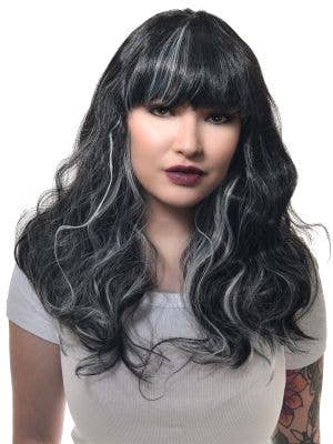 Gothic Black and White Straight Costume Wig For Women