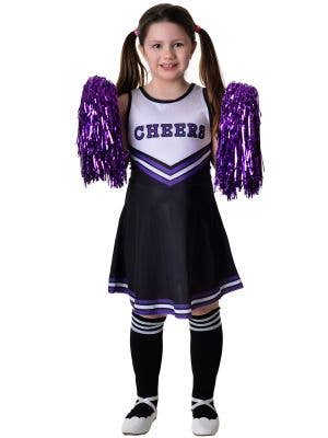 Image of Quirky Black Cheerleader Girl's Costume - Main Image