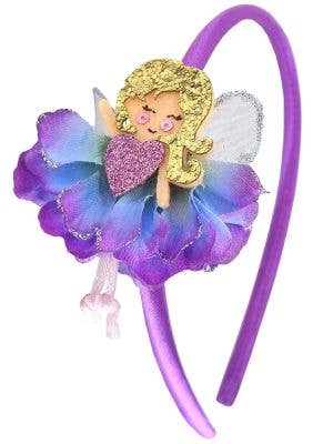 Image of Pretty Purple Flower Fairy Girl's Costume Headband - Main Image