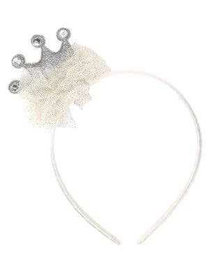 Image of Sparkly Silver Glitter Mini Crown on Headband