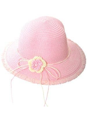 Image of Straw Look Cute Pink Girls Costume Hat