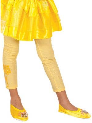 Image of Disney Princess Belle Girl's Yellow Glitter Footless Tights
