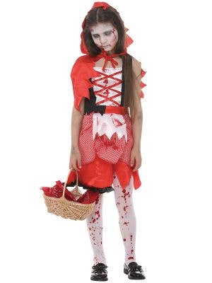 Image of Zombie Red Riding Hood Girls Halloween Costume - Front Image