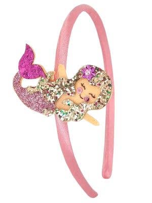 Chunky Glitter Pink Mermaid Girl's Costume Headband - Main Image