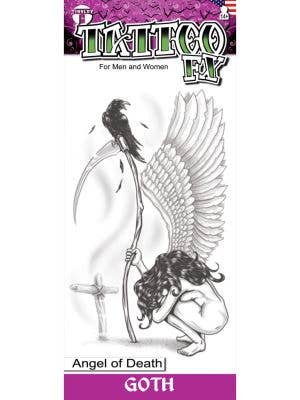 Image of Angel of Death Fake Goth Temporary Costume Tattoo