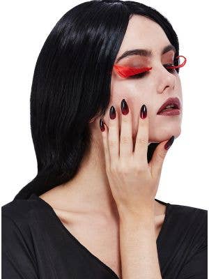 Image of Stick On Red Eyelashes and Fake Nails Halloween Makeup Kit