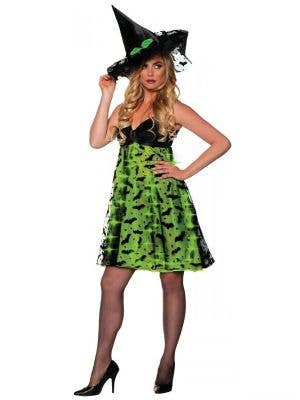 Image of Light Up Green Witch Womens Halloween Costume