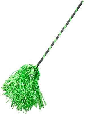 Image of Tinsel Black and Green Broomstick Halloween Accessory
